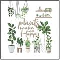 Picture of Plants make me a happy _GroupedProduct_Square_Canvas_Framed_