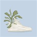 Picture of Plant Shoe Blue II _GroupedProduct_Square_Unframed_Print_Only_