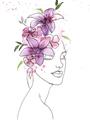 Picture of Purple and Pink Floral Figurative _GroupedProduct_Rectangle_Portrait_Unframed_Print_Only_