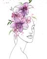 Picture of Purple and Pink Floral Figurative _GroupedProduct_Rectangle_Portrait_Unframed_Print_Only_