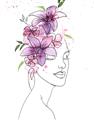 Picture of Purple and Pink Floral Figurative _GroupedProduct_Rectangle_Portrait_Unframed_Print_Only_