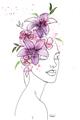 Picture of Purple and Pink Floral Figurative _GroupedProduct_Rectangle_Portrait_Unframed_Print_Only_
