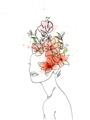 Picture of Orange Floral Figurative _GroupedProduct_Rectangle_Portrait_Unframed_Print_Only_