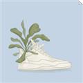 Picture of Plant Shoe Blue II _GroupedProduct_Square_Unframed_Print_Only_
