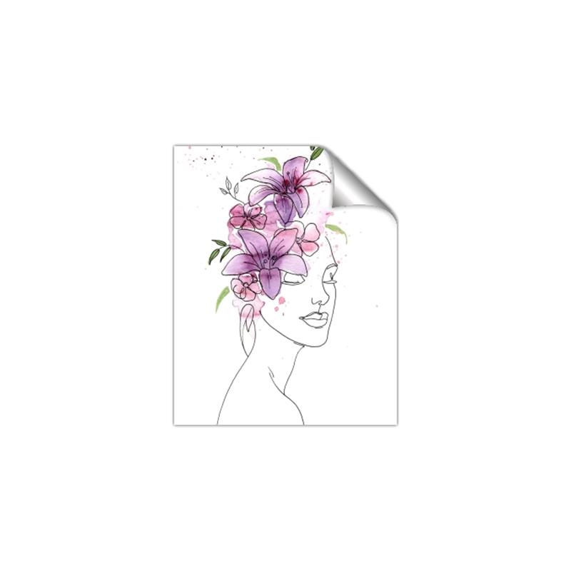 Picture of Purple and Pink Floral Figurative _GroupedProduct_Rectangle_Portrait_Unframed_Print_Only_
