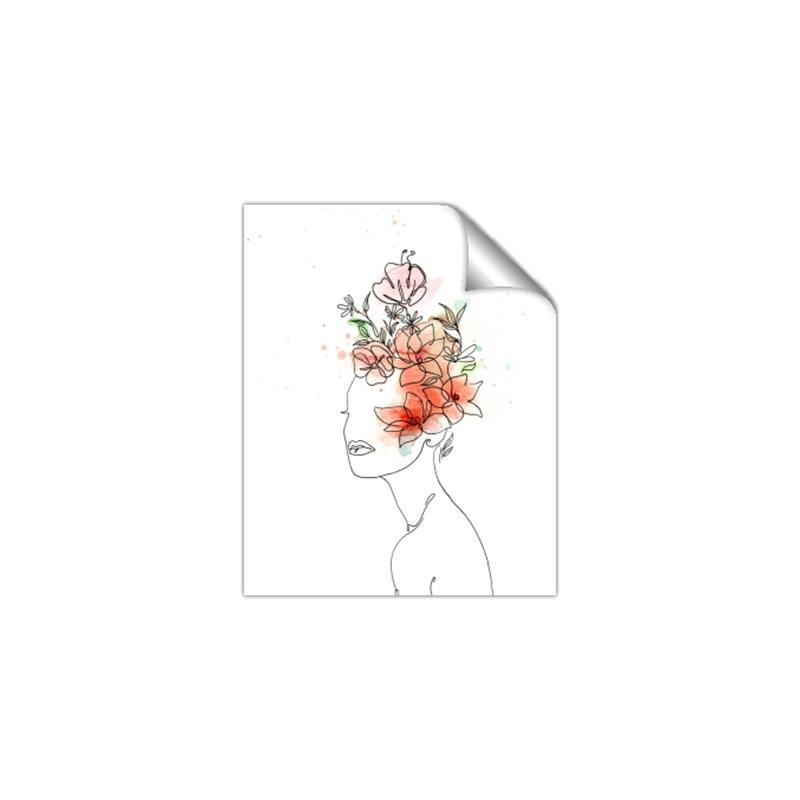 Picture of Orange Floral Figurative _GroupedProduct_Rectangle_Portrait_Unframed_Print_Only_