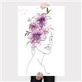 Picture of Purple and Pink Floral Figurative _GroupedProduct_Rectangle_Portrait_Canvas_