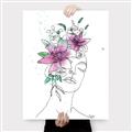 Picture of Purple and Green Flroal Figurative _GroupedProduct_Rectangle_Portrait_Canvas_