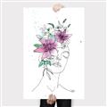 Picture of Purple and Green Flroal Figurative _GroupedProduct_Rectangle_Portrait_Canvas_