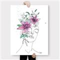 Picture of Purple and Green Flroal Figurative _GroupedProduct_Rectangle_Portrait_Canvas_