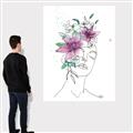 Picture of Purple and Green Flroal Figurative _GroupedProduct_Rectangle_Portrait_Canvas_