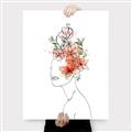 Picture of Orange Floral Figurative _GroupedProduct_Rectangle_Portrait_Canvas_