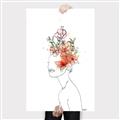 Picture of Orange Floral Figurative _GroupedProduct_Rectangle_Portrait_Canvas_