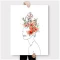 Picture of Orange Floral Figurative _GroupedProduct_Rectangle_Portrait_Canvas_