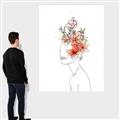 Picture of Orange Floral Figurative _GroupedProduct_Rectangle_Portrait_Canvas_