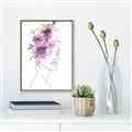 Picture of Purple and Pink Floral Figurative _GroupedProduct_Rectangle_Portrait_Canvas_Framed_