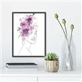 Picture of Purple and Pink Floral Figurative _GroupedProduct_Rectangle_Portrait_Canvas_Framed_