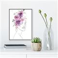 Picture of Purple and Pink Floral Figurative _GroupedProduct_Rectangle_Portrait_Canvas_Framed_