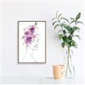 Picture of Purple and Pink Floral Figurative _GroupedProduct_Rectangle_Portrait_Canvas_Framed_