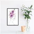 Picture of Purple and Pink Floral Figurative _GroupedProduct_Rectangle_Portrait_Canvas_Framed_
