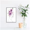 Picture of Purple and Pink Floral Figurative _GroupedProduct_Rectangle_Portrait_Canvas_Framed_