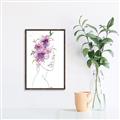 Picture of Purple and Pink Floral Figurative _GroupedProduct_Rectangle_Portrait_Canvas_Framed_