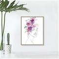 Picture of Purple and Pink Floral Figurative _GroupedProduct_Rectangle_Portrait_Canvas_Framed_