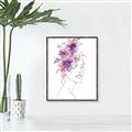 Picture of Purple and Pink Floral Figurative _GroupedProduct_Rectangle_Portrait_Canvas_Framed_