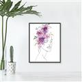 Picture of Purple and Pink Floral Figurative _GroupedProduct_Rectangle_Portrait_Canvas_Framed_