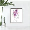 Picture of Purple and Pink Floral Figurative _GroupedProduct_Rectangle_Portrait_Canvas_Framed_