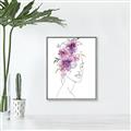 Picture of Purple and Pink Floral Figurative _GroupedProduct_Rectangle_Portrait_Canvas_Framed_