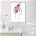 Picture of Purple and Pink Floral Figurative _GroupedProduct_Rectangle_Portrait_Canvas_Framed_