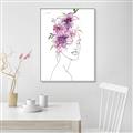 Picture of Purple and Pink Floral Figurative _GroupedProduct_Rectangle_Portrait_Canvas_Framed_