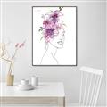 Picture of Purple and Pink Floral Figurative _GroupedProduct_Rectangle_Portrait_Canvas_Framed_