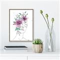 Picture of Purple and Green Flroal Figurative _GroupedProduct_Rectangle_Portrait_Canvas_Framed_