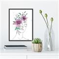 Picture of Purple and Green Flroal Figurative _GroupedProduct_Rectangle_Portrait_Canvas_Framed_