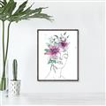 Picture of Purple and Green Flroal Figurative _GroupedProduct_Rectangle_Portrait_Canvas_Framed_