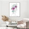 Picture of Purple and Green Flroal Figurative _GroupedProduct_Rectangle_Portrait_Canvas_Framed_