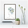 Picture of Green Floral Figurative _GroupedProduct_Rectangle_Portrait_Canvas_Framed_
