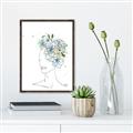 Picture of Green Floral Figurative _GroupedProduct_Rectangle_Portrait_Canvas_Framed_