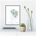 Picture of Green Floral Figurative _GroupedProduct_Rectangle_Portrait_Canvas_Framed_