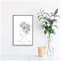 Picture of Green Floral Figurative _GroupedProduct_Rectangle_Portrait_Canvas_Framed_