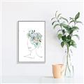 Picture of Green Floral Figurative _GroupedProduct_Rectangle_Portrait_Canvas_Framed_