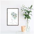 Picture of Green Floral Figurative _GroupedProduct_Rectangle_Portrait_Canvas_Framed_