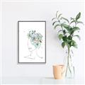 Picture of Green Floral Figurative _GroupedProduct_Rectangle_Portrait_Canvas_Framed_