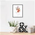 Picture of Orange Floral Figurative _GroupedProduct_Rectangle_Portrait_Canvas_Framed_
