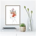 Picture of Orange Floral Figurative _GroupedProduct_Rectangle_Portrait_Canvas_Framed_