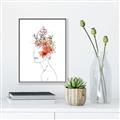 Picture of Orange Floral Figurative _GroupedProduct_Rectangle_Portrait_Canvas_Framed_