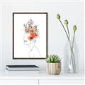 Picture of Orange Floral Figurative _GroupedProduct_Rectangle_Portrait_Canvas_Framed_
