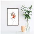 Picture of Orange Floral Figurative _GroupedProduct_Rectangle_Portrait_Canvas_Framed_